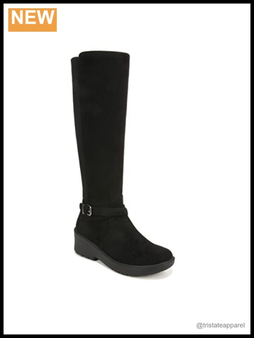 Knee-High Faux Leather Zip Wedge Boots